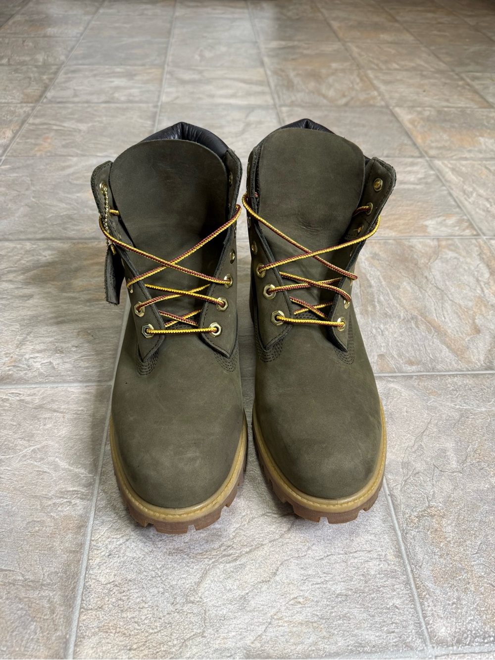 Timberland 6 Inch Premium Boot Olive Green Mens Shoe Size 9.5 Green Preowned